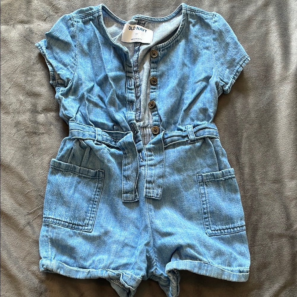 Old Navy Blue Denim Jumpsuit Casual Shorts
